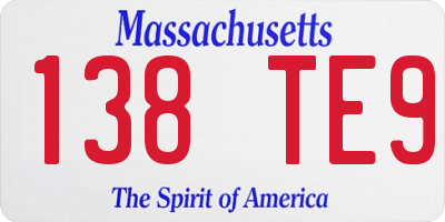 MA license plate 138TE9