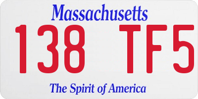 MA license plate 138TF5