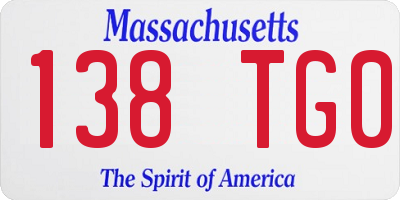 MA license plate 138TG0