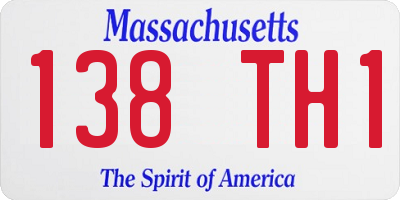 MA license plate 138TH1