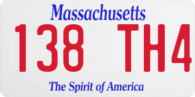 MA license plate 138TH4