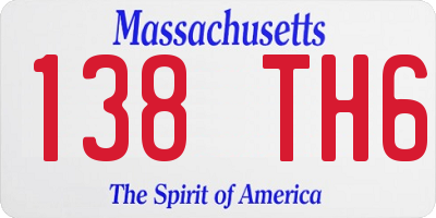 MA license plate 138TH6