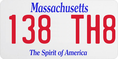 MA license plate 138TH8