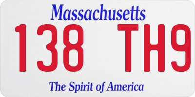 MA license plate 138TH9