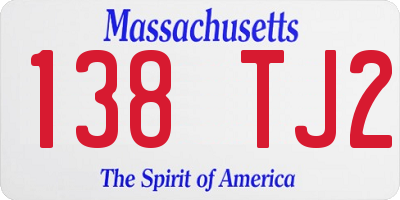 MA license plate 138TJ2