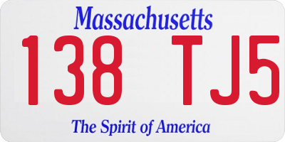 MA license plate 138TJ5