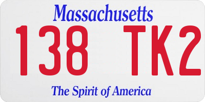 MA license plate 138TK2