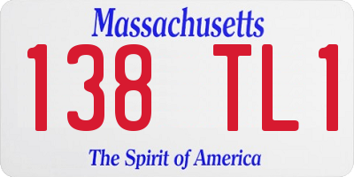 MA license plate 138TL1