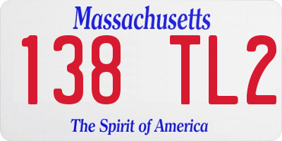 MA license plate 138TL2