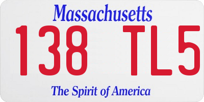 MA license plate 138TL5