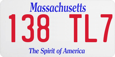 MA license plate 138TL7