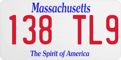 MA license plate 138TL9