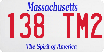 MA license plate 138TM2