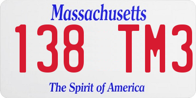 MA license plate 138TM3