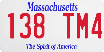 MA license plate 138TM4