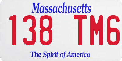 MA license plate 138TM6