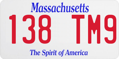 MA license plate 138TM9