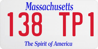MA license plate 138TP1