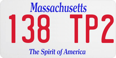 MA license plate 138TP2