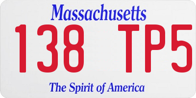 MA license plate 138TP5
