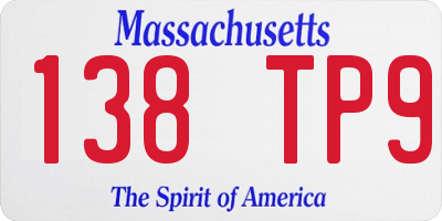 MA license plate 138TP9
