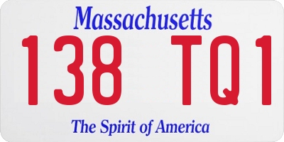 MA license plate 138TQ1