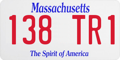 MA license plate 138TR1