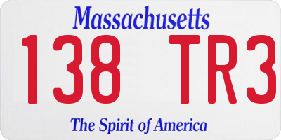 MA license plate 138TR3