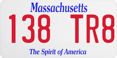 MA license plate 138TR8