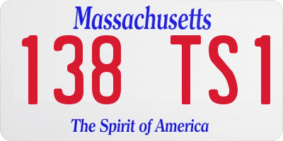 MA license plate 138TS1