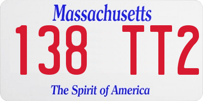 MA license plate 138TT2