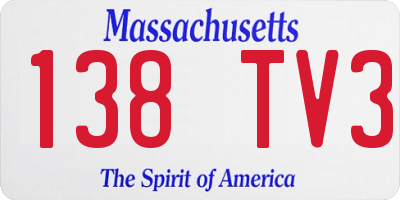 MA license plate 138TV3