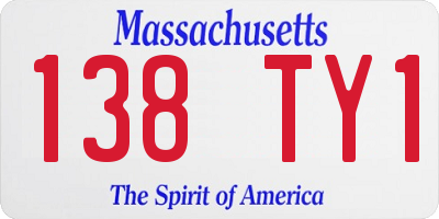 MA license plate 138TY1