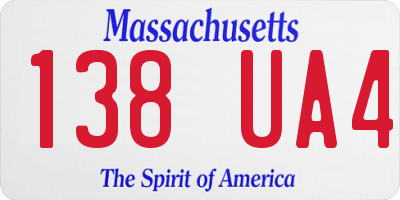 MA license plate 138UA4