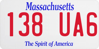 MA license plate 138UA6