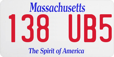 MA license plate 138UB5