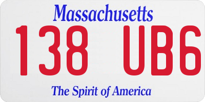 MA license plate 138UB6