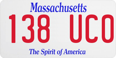 MA license plate 138UC0