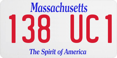MA license plate 138UC1