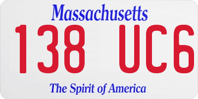 MA license plate 138UC6