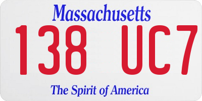 MA license plate 138UC7
