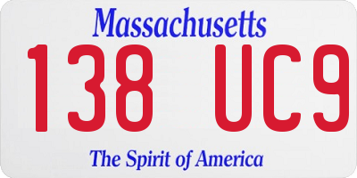 MA license plate 138UC9