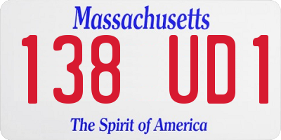 MA license plate 138UD1