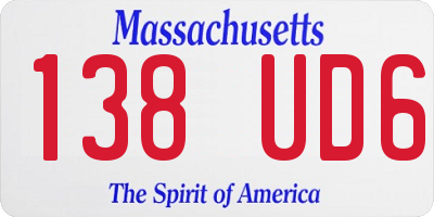 MA license plate 138UD6