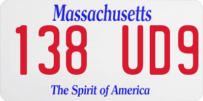 MA license plate 138UD9