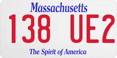 MA license plate 138UE2