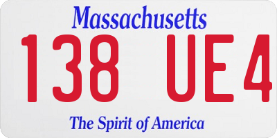 MA license plate 138UE4