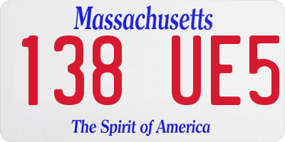 MA license plate 138UE5