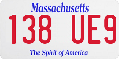 MA license plate 138UE9