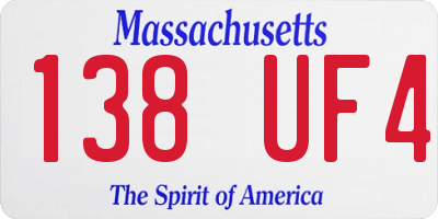 MA license plate 138UF4